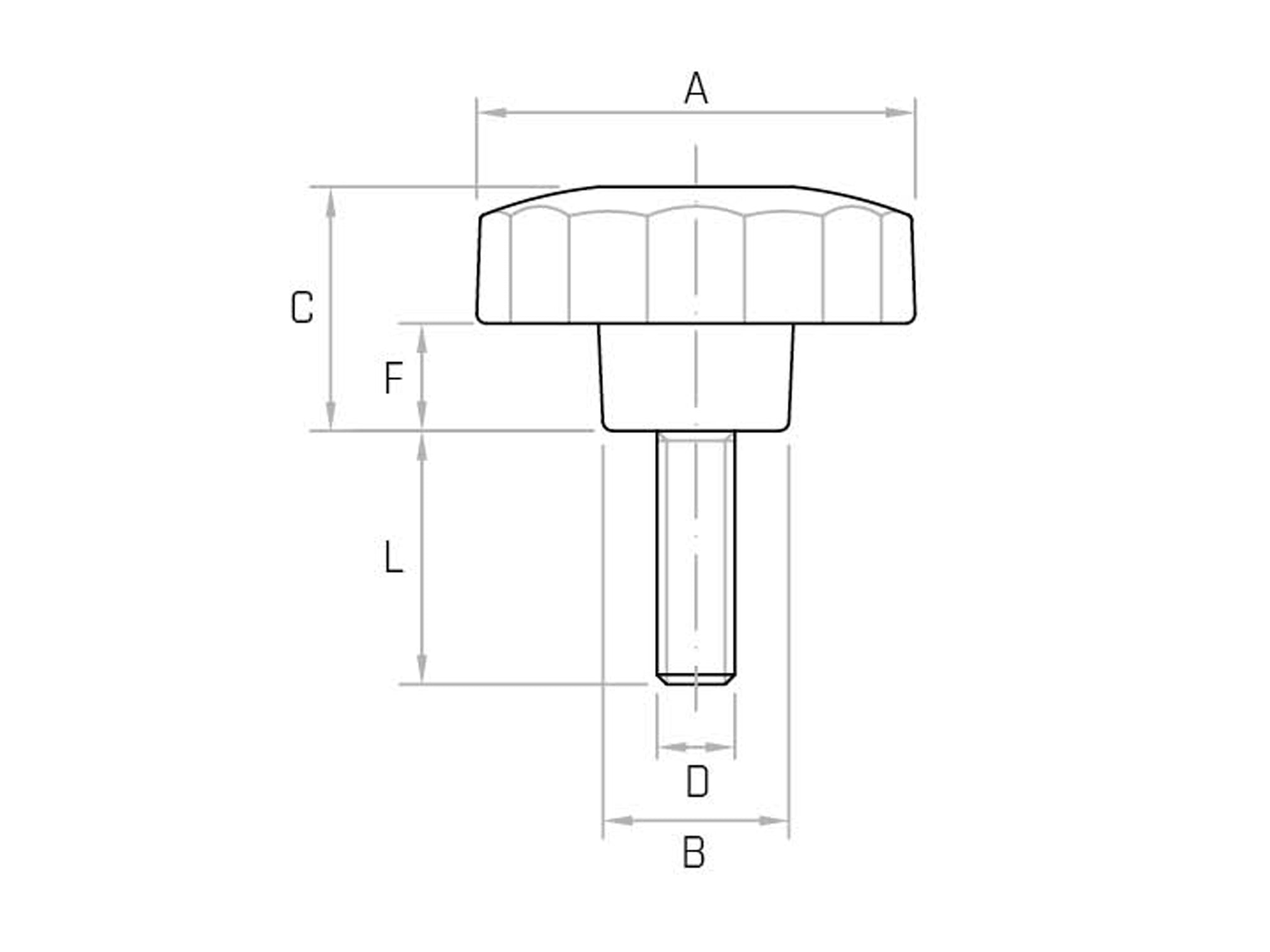 VPA - Eight-lobe handwheel with pin (Pack of 20) - Gamm VPA - Eight-lobe handwheel with pin (Pack of 20) - Gamm